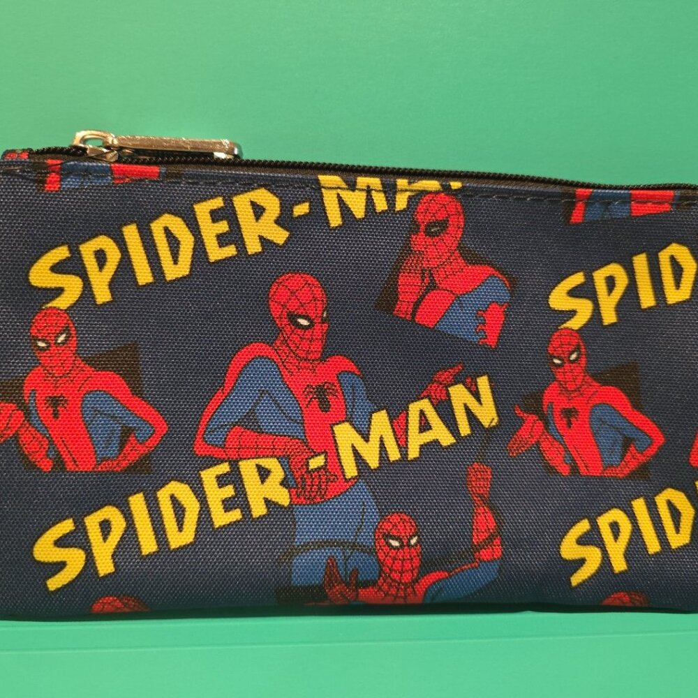 Loungefly Marvel Spiderman Classic Nylon Coin Zip Pouch Bag Cosmetic Case NEW